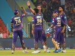 Kolkata Knight Riders' Mitchell Starc and teammates celebrate a wicket during the match against Sunrisers Hyderabad in the Qualifier 1 match of the Indian Premier League 2024, at Narendra Modi Stadium in Ahmedabad on Tuesday. Kolkata Knight Riders' Mitchell Starc and teammates celebrate a wicket during the match against Sunrisers Hyderabad in the Qualifier 1 match of the Indian Premier League 2024, at Narendra Modi Stadium in Ahmedabad on Tuesday.