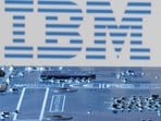 IBM logo is seen near computer motherboard in this illustration.