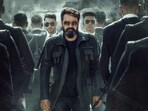 L2 Empuraan first look: Mohanlal sports an all-black look in the new poster. L2 Empuraan first look: Mohanlal sports an all-black look in the new poster.