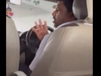 Snapshot of the driver getting into an argument with the passenger. 