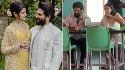 Allu Arjun and Sneha were clicked eating out at a dhaba.