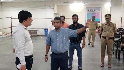District administration officials said district magistrate Manish Kumar Verma (left) conducts an inspection at Phase 2 on Monday to take stock of the security arrangements. (HT Photo) District administration officials said district magistrate Manish Kumar Verma (left) conducts an inspection at Phase 2 on Monday to take stock of the security arrangements. (HT Photo)