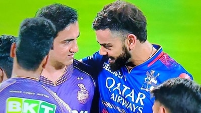 Gautam Gambhir and Virat Kohli hugged each other during the IPL 2024 match at Chinnaswamy Gautam Gambhir and Virat Kohli hugged each other during the IPL 2024 match at Chinnaswamy
