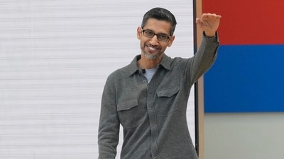 Alphabet CEO Sundar Pichai speaks at a Google I/O event in Mountain View, California. (AP) Alphabet CEO Sundar Pichai speaks at a Google I/O event in Mountain View, California. (AP)