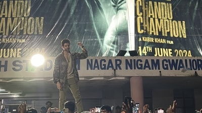 The grand launch of Chandu Champion took place at Captain Roop Singh Stadium in Gwalior, the actor’s hometown.