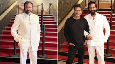 Mohan Babu, Prabhu Deva and Vishnu Manchu at Cannes 2024.