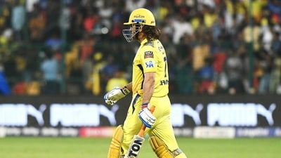 Chennai Super Kings' MS Dhoni during the match against RCB in the Indian Premier League 2024. (ANI )