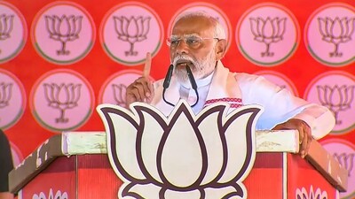 Prime Minister Narendra Modi addresses a public meeting for Lok Sabha polls, in Prayagraj, Uttar Pradesh, Tuesday, May 21, 2024. (PTI) Prime Minister Narendra Modi addresses a public meeting for Lok Sabha polls, in Prayagraj, Uttar Pradesh, Tuesday, May 21, 2024. (PTI)