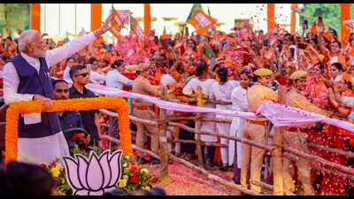Prime Minister Narendra Modi in Varanasi on Tuesday. (PTI) Prime Minister Narendra Modi in Varanasi on Tuesday. (PTI)