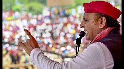 Samajwadi Party chief Akhilesh Yadav addresses a public meeting for Lok Sabha elections, in Lalganj, Azamgarh district. (PTI Photo) Samajwadi Party chief Akhilesh Yadav addresses a public meeting for Lok Sabha elections, in Lalganj, Azamgarh district. (PTI Photo)