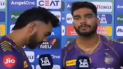 Venkatesh Iyer stunned the broadcaster with his antics. (X Image) Venkatesh Iyer stunned the broadcaster with his antics. (X Image)