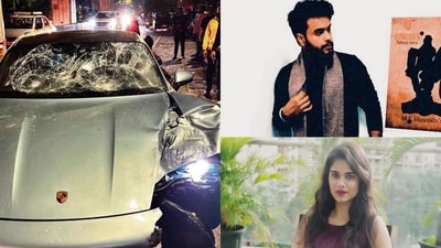 The Porsche car involved in the Pune accident, which led to the death of engineers Avneesh Awadhiya and Ashwini Koshta on the spot. (Photos: X and Instagram) The Porsche car involved in the Pune accident, which led to the death of engineers Avneesh Awadhiya and Ashwini Koshta on the spot. (Photos: X and Instagram)