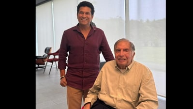 Sachin Tendulkar shared a picture with Ratan Tata. Sachin Tendulkar shared a picture with Ratan Tata.
