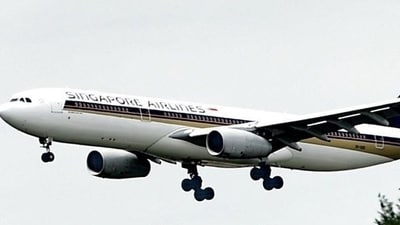 A Singapore Airlines flight was going from London to Singapore. A Singapore Airlines flight was going from London to Singapore.