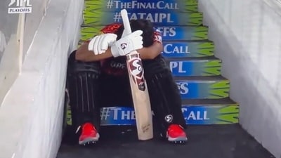 Rahul Tripathi was an emotional wreck after that run out (Screengrab)