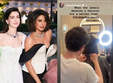 Anne Hathaway and Priyanka Chopra Jonas at the Bvlgari event Anne Hathaway and Priyanka Chopra Jonas at the Bvlgari event