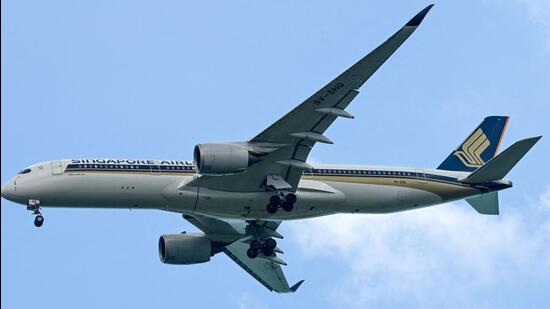 An Airbus A350 Singapore Airlines aircraft approaches for landing at Singapore Changi Airport in Singapore on March 24 (AFP FILE PHOTO/Representative Image)