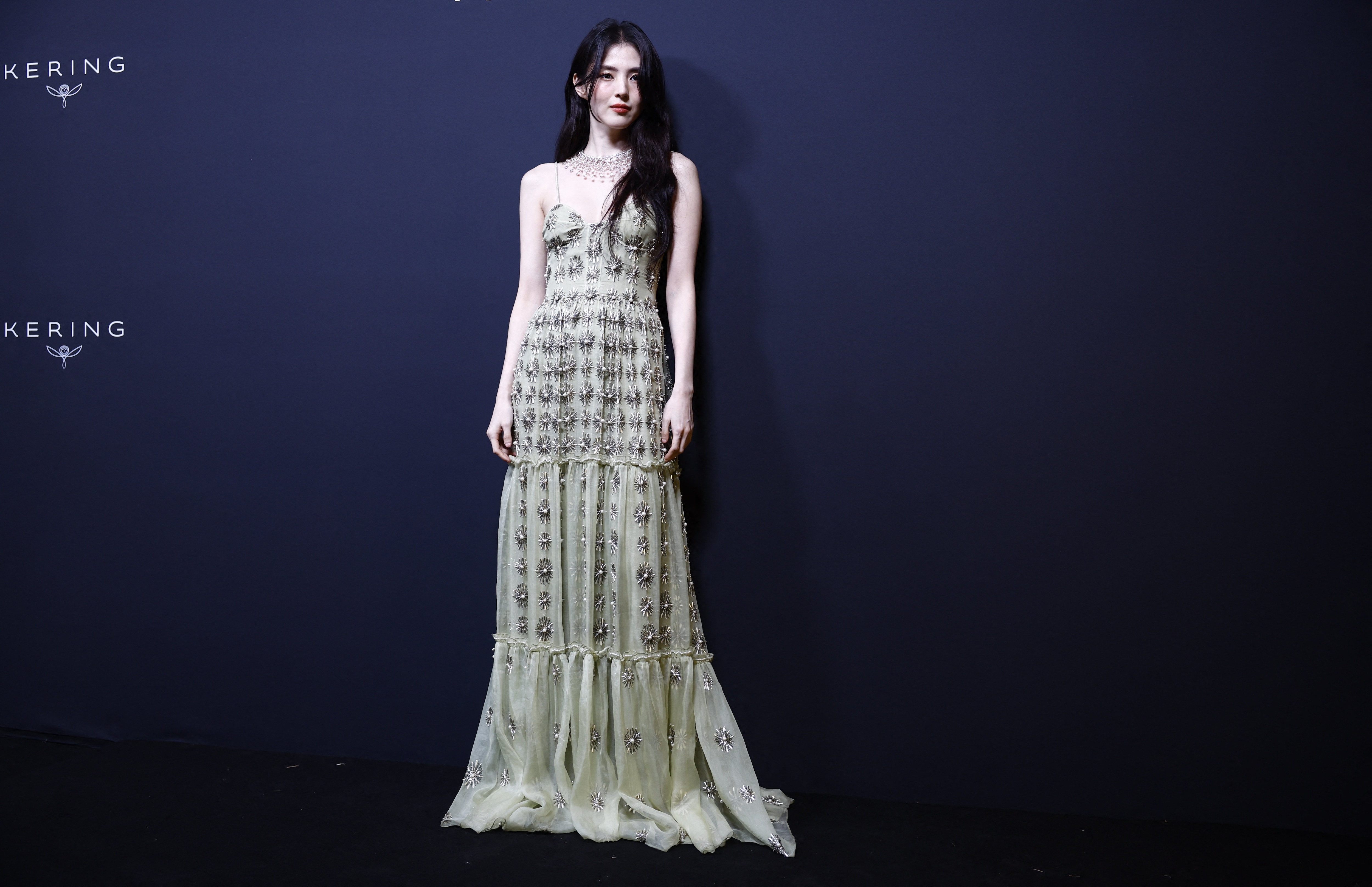 Han So Hee poses during a photocall for the 2024 Kering Women In Motion Awards and Cannes Film Festival Presidential Dinner. (REUTERS)