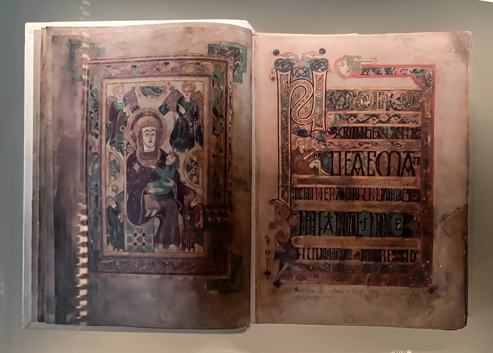 A replica of the Book of Kells on display in the Long Room Library at Trinity College, Dublin. (EWY Media/Shutterstock)