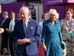 Britain's King Charles and Queen Camilla walk during a visit to the 2024 RHS Chelsea Flower Show in London, Britain, May 20, 2024. Arthur Edwards/Pool via REUTERS