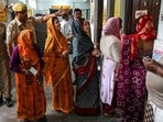 Voters queue at a polling station during the fourth phase of voting for national elections in Kanpur, Uttar Pradesh. Voters queue at a polling station during the fourth phase of voting for national elections in Kanpur, Uttar Pradesh.