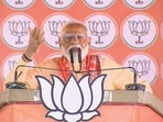 Prime Minister Narendra Modi at the poll rally in UP's Shravasti.(BJP/X)