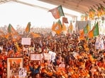 **EDS: IMAGE VIA PM MODI WEBSITE** Barabanki: BJP supporters during a public meeting addressed by Prime Minister Narendra Modi for Lok Sabha elections, in Barabanki, Uttar Pradesh, Friday, May 17, 2024. (PTI Photo)(PTI05_17_2024_000071B)(PTI)