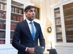 Britain's Prime Minister Rishi Sunak speaks in Downing Street in London about the latest inflation figures.