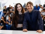 Director Sean Baker and cast member Mikey Madison pose during a photocall for the film Anora at the Cannes Film Festival.