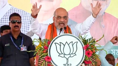 Union Home Minister Amit Shah at a public meeting in Ghatal, West Bengal. (PTI) Union Home Minister Amit Shah at a public meeting in Ghatal, West Bengal. (PTI)