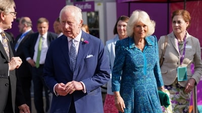 Britain's King Charles and Queen Camilla walk during a visit to the 2024 RHS Chelsea Flower Show in London, Britain, May 20, 2024. Arthur Edwards/Pool via REUTERS (via REUTERS)