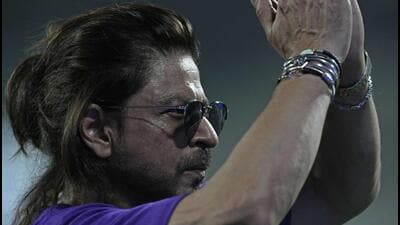 Bollywood actor Shah Rukh Khan greets fans after Kolkata Knight Riders won the Indian Premier League cricket match against Lucknow Super Giants in Kolkata on April 14 (AP) Bollywood actor Shah Rukh Khan greets fans after Kolkata Knight Riders won the Indian Premier League cricket match against Lucknow Super Giants in Kolkata on April 14 (AP)