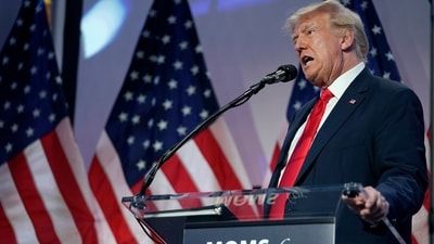 During his speech in Dallas, Texas, on Saturday, Trump addressed hundreds of supporters. (AP) During his speech in Dallas, Texas, on Saturday, Trump addressed hundreds of supporters. (AP)