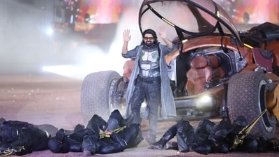 Prabhas showed off Bujji from Kalki 2898 AD at an event in Hyderabad,
