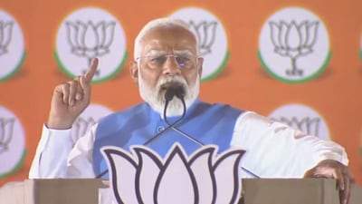 Prime Minister Narendra Modi gestures during a poll rally in New Delhi. (X/BJP) Prime Minister Narendra Modi gestures during a poll rally in New Delhi. (X/BJP)