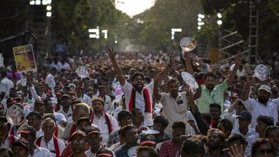 People at an election rally in Chennai, Tamil Nadu on April 17. (AP Photo) People at an election rally in Chennai, Tamil Nadu on April 17. (AP Photo)