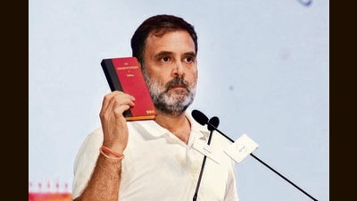 Rahul Gandhi during an event at Indradhanush auditorium in Panchkula on Wednesday. (Sant Arora.HT) Rahul Gandhi during an event at Indradhanush auditorium in Panchkula on Wednesday. (Sant Arora.HT)