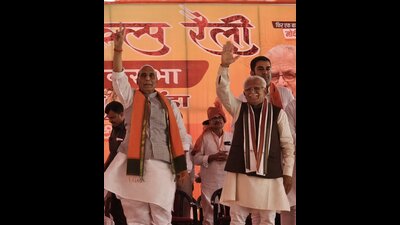 Rajnath also batted for ‘one nation, one election’ and said that his BJP-led government has initiated steps in this field for the implementation. (HT Photo) Rajnath also batted for ‘one nation, one election’ and said that his BJP-led government has initiated steps in this field for the implementation. (HT Photo)
