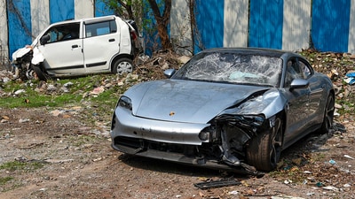 The Porsche Taycan, involved in the Pune accident, was running without a licence plate. (PTI)