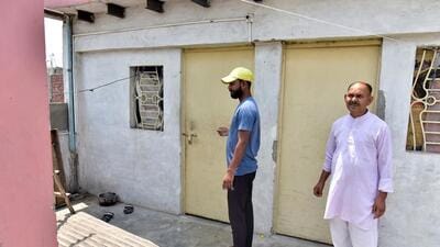 The room in Ambedkar Nagar near Vijay Nagar, where the man was found dead on Tuesday night. (Sakib Ali/HT Photo) The room in Ambedkar Nagar near Vijay Nagar, where the man was found dead on Tuesday night. (Sakib Ali/HT Photo)