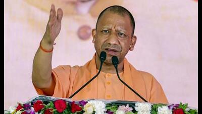 UP CM Yogi Adityanath addresses a campaign meeting for Lok Sabha elections in Jaunpur on Wednesday. (PTI) UP CM Yogi Adityanath addresses a campaign meeting for Lok Sabha elections in Jaunpur on Wednesday. (PTI)