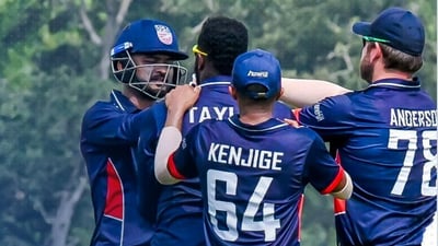 USA players celebrate (USA Cricket) USA players celebrate (USA Cricket)