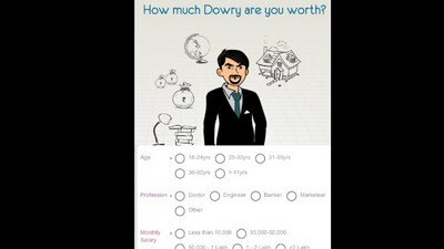 Snapshot of the dowry calculator app. Snapshot of the dowry calculator app.