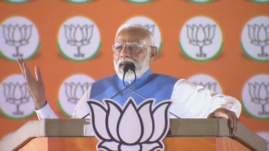 Prime Minister Narendra Modi at the poll rally in Delhi's Dwarka. Prime Minister Narendra Modi at the poll rally in Delhi's Dwarka.