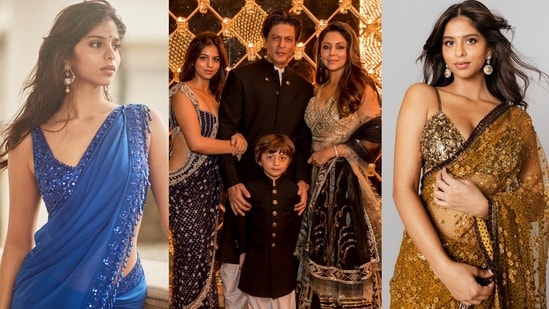 Shah Rukh Khan and Gauri Khan's daughter Suhana in stunning sarees