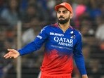 Royal Challengers Bengaluru's Virat Kohli gestures during a match. Royal Challengers Bengaluru's Virat Kohli gestures during a match.