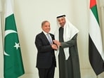The investment pledge came after a meeting between Pakistani Prime Minister Shehbaz Sharif, on a two day visit to the UAE, met President Sheikh Mohamed bin Zayed Al Nahyan. (X/Shehbaz Sharif)