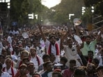 People at an election rally in Chennai, Tamil Nadu on April 17. (AP Photo)