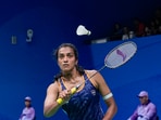 India's PV Sindhu plays against Wen-Chi Hsu of Chinese Taipei