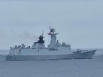 This handout photo taken and released by the Taiwan Coast Guard on May 23, 2024 shows a Chinese military ship northwest of Pengjia Island, off the coast of northern Taiwan. China on May 23 encircled Taiwan with naval vessels and military aircraft in war games aimed at punishing the self-ruled island after its new president vowed to defend democracy. This handout photo taken and released by the Taiwan Coast Guard on May 23, 2024 shows a Chinese military ship northwest of Pengjia Island, off the coast of northern Taiwan. China on May 23 encircled Taiwan with naval vessels and military aircraft in war games aimed at punishing the self-ruled island after its new president vowed to defend democracy.